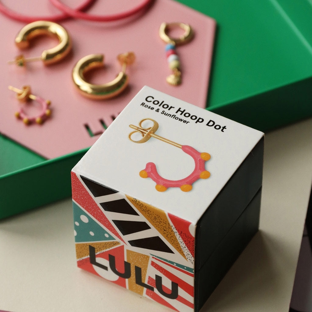 LULU Copenhagen Color Hoop Dot 1 stk Hoops Rose - Sunflower
