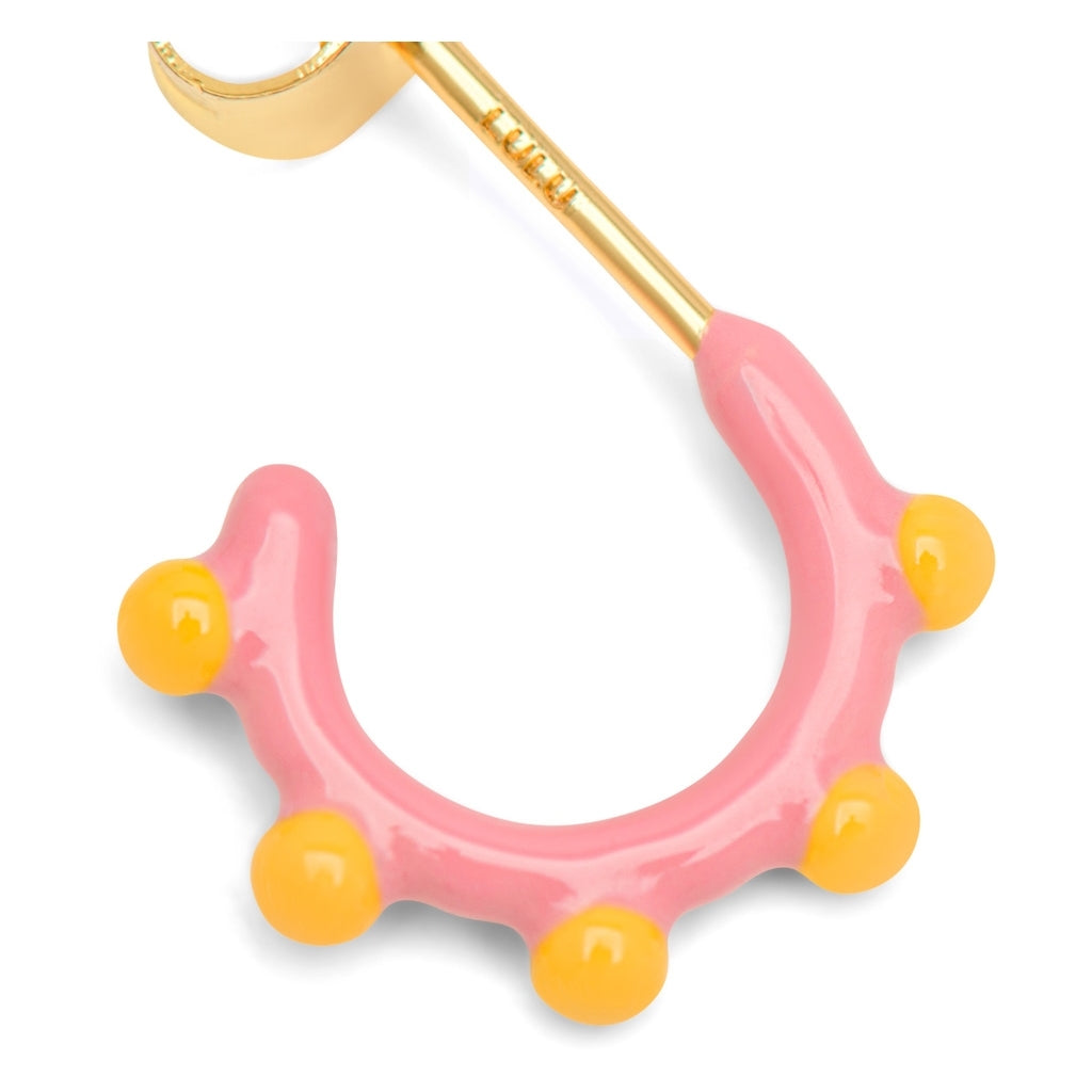 LULU Copenhagen Color Hoop Dot 1 stk Hoops Rose - Sunflower