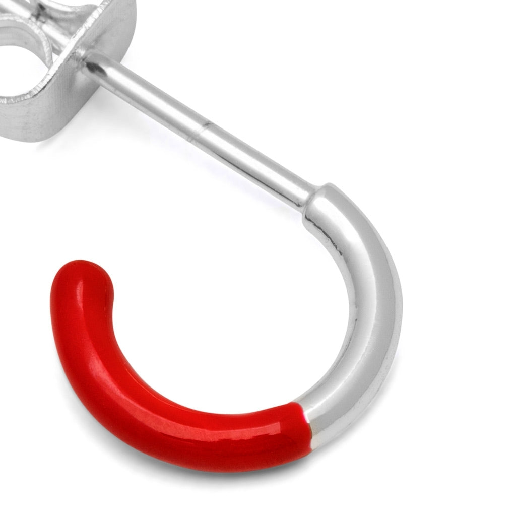 LULU Copenhagen Color Hoop Half Dip 1 stk forsølvet Hoops Passion Red