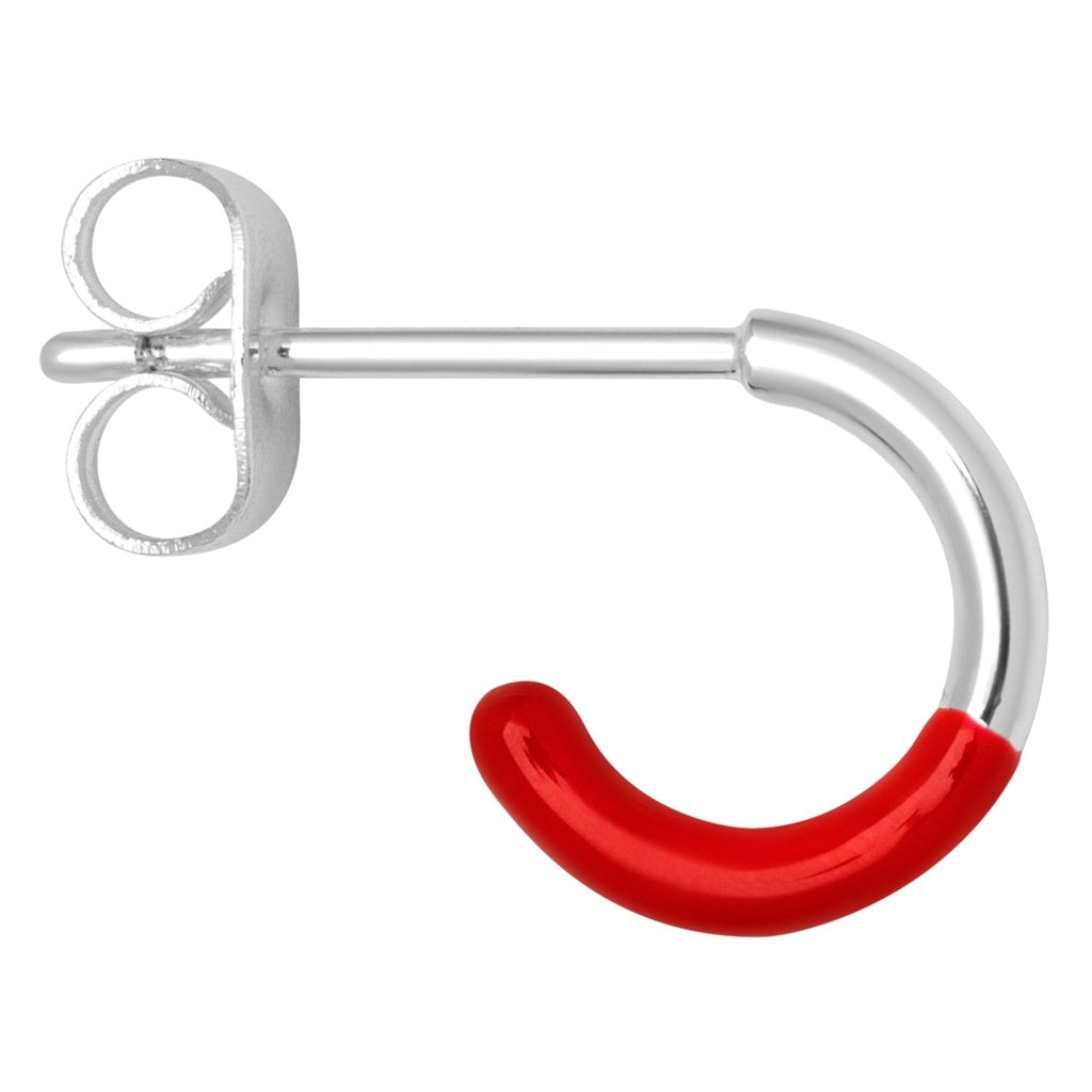 LULU Copenhagen Color Hoop Half Dip 1 stk forsølvet Hoops Passion Red