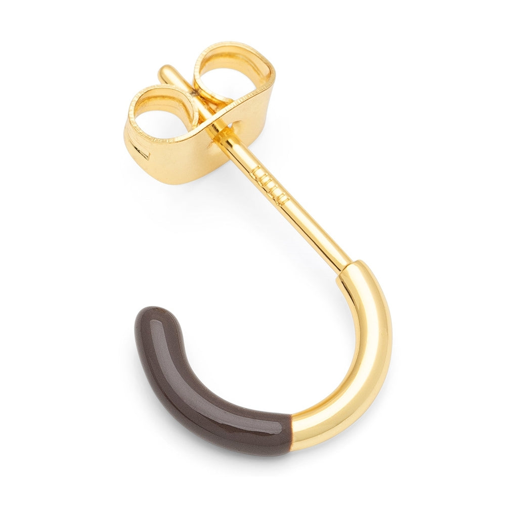 LULU Copenhagen Color Hoop Half Dip 1 stk forgyldt Hoops Cocoa Powder