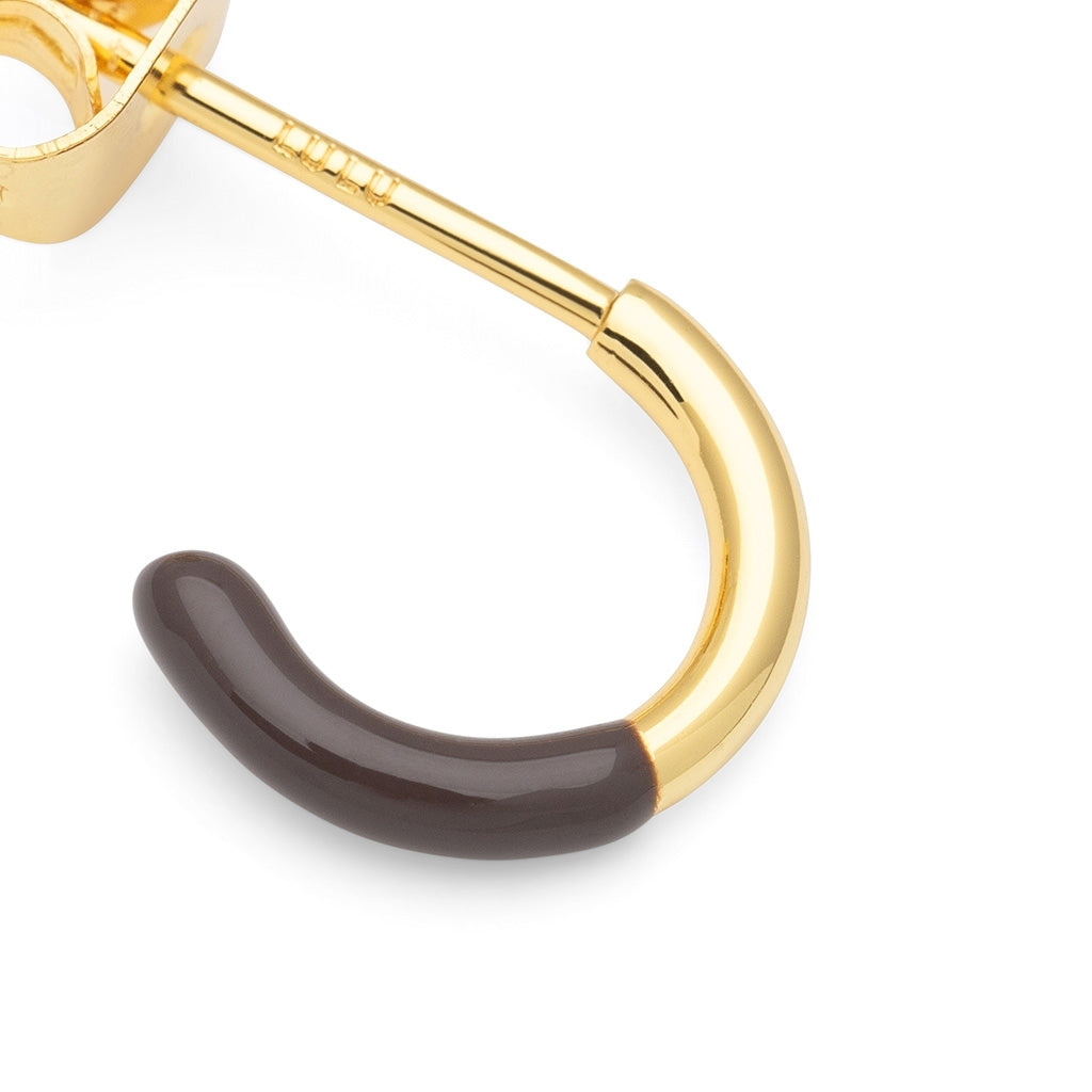 LULU Copenhagen Color Hoop Half Dip 1 stk forgyldt Hoops Cocoa Powder