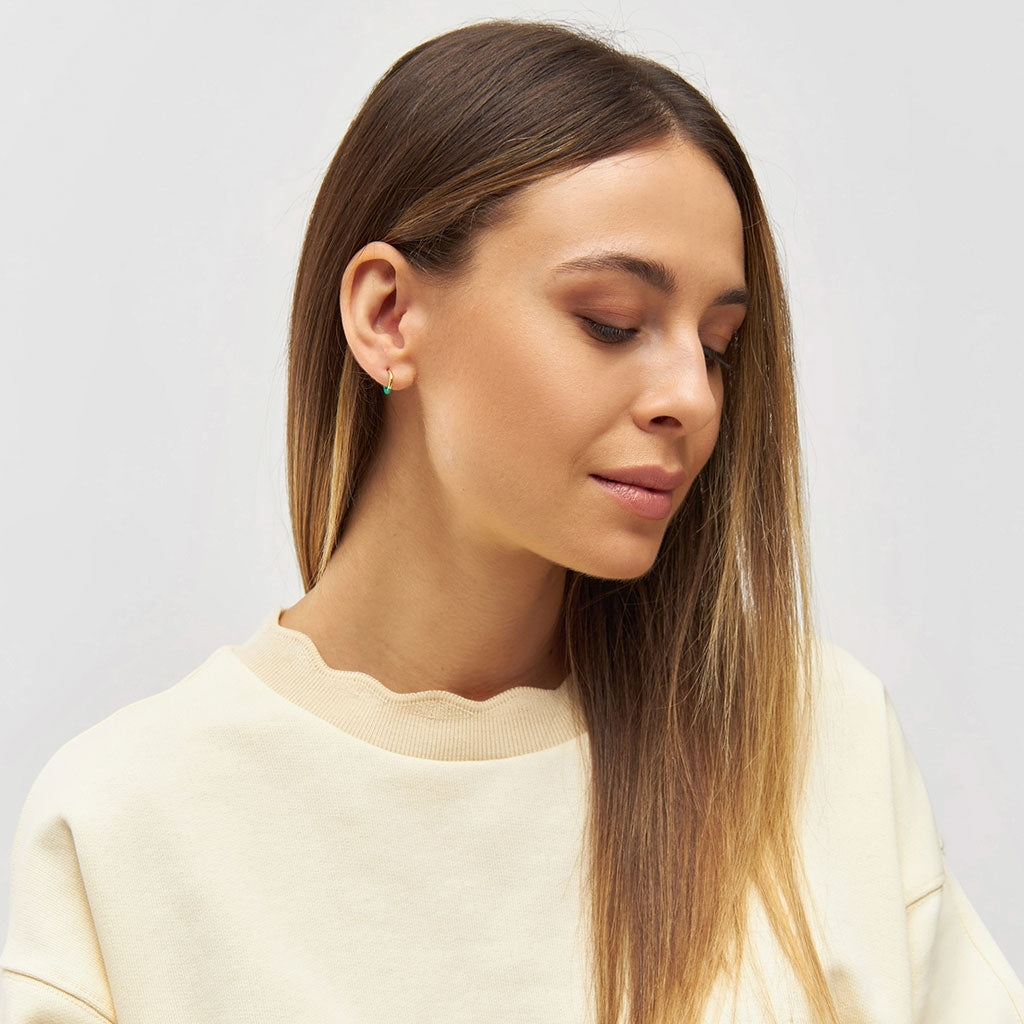 LULU Copenhagen Color Hoop Half Dip 1 stk forgyldt Hoops Lysegrøn