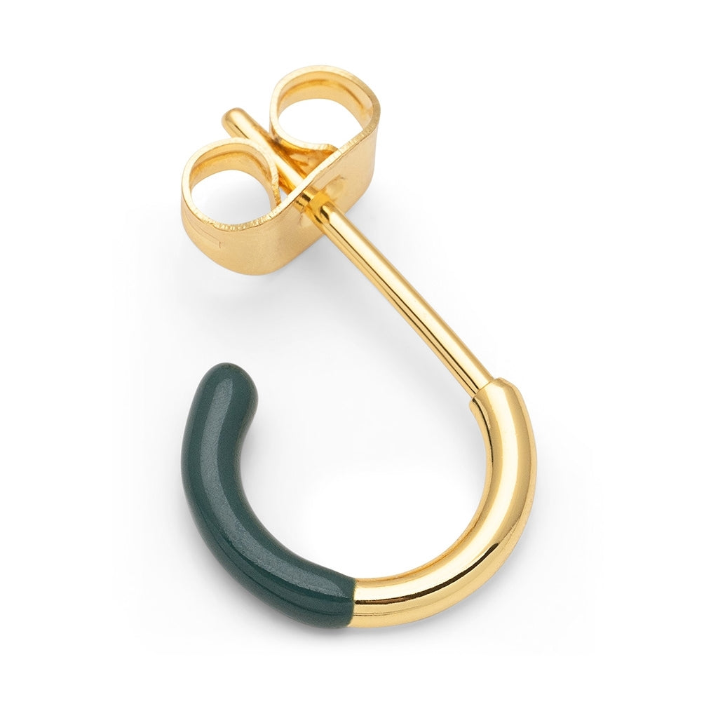 LULU Copenhagen Color Hoop Half Dip 1 stk forgyldt Hoops North Sea Green