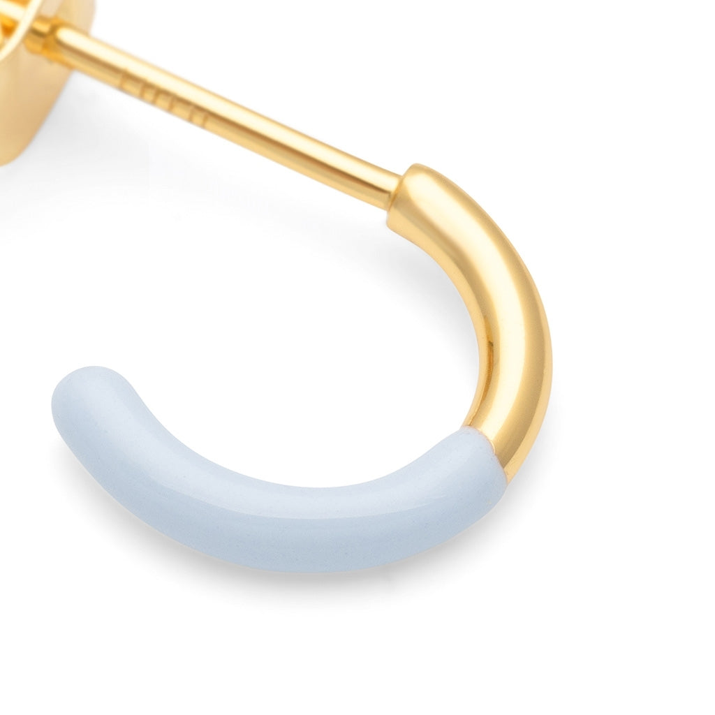 LULU Copenhagen Color Hoop Half Dip 1 stk forgyldt Hoops Skyride Blue