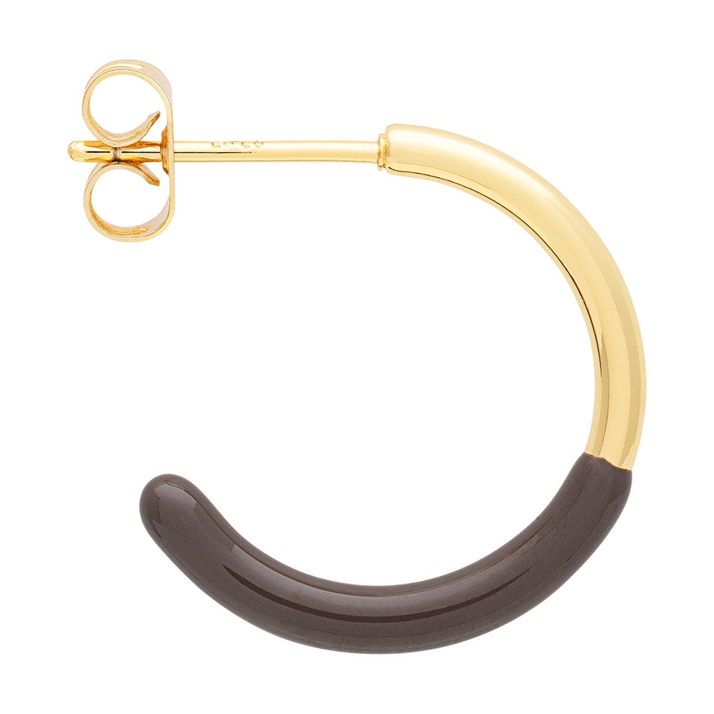 LULU Copenhagen Color Hoop half Dip Medium par - Forgyldt messing Hoops Cocoa Powder