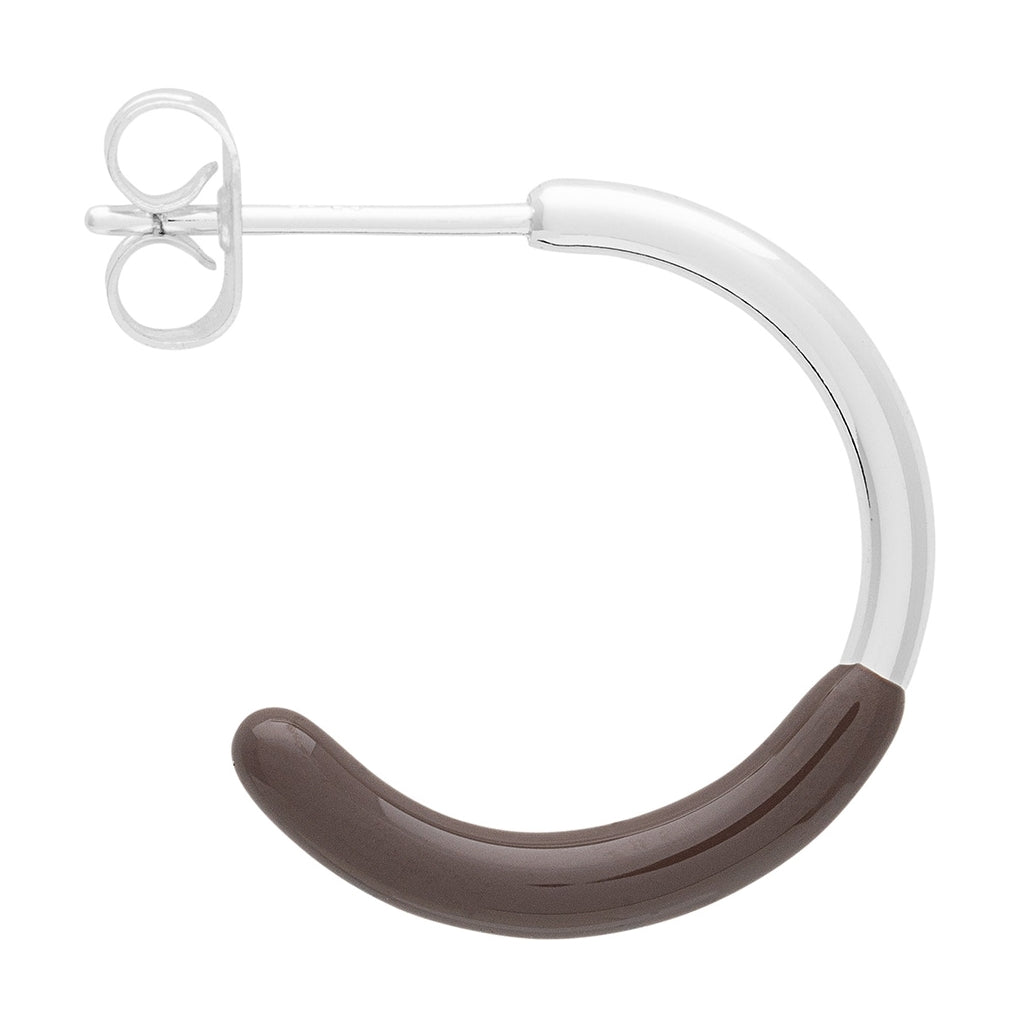 LULU Copenhagen Color Hoop half Dip Medium par - Forsølvet Hoops Cocoa Powder