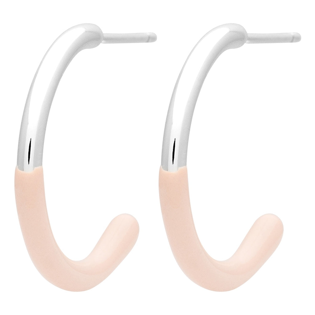 LULU Copenhagen Color Hoop half Dip Medium par - Forsølvet Hoops Dusty Peach