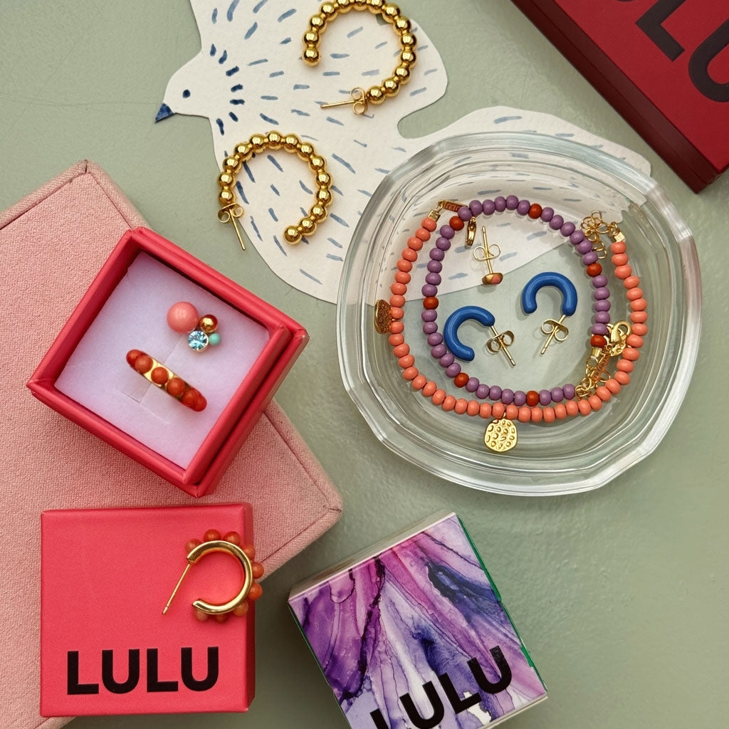 LULU Copenhagen Color Hoops Chunky Par Hoops Blå