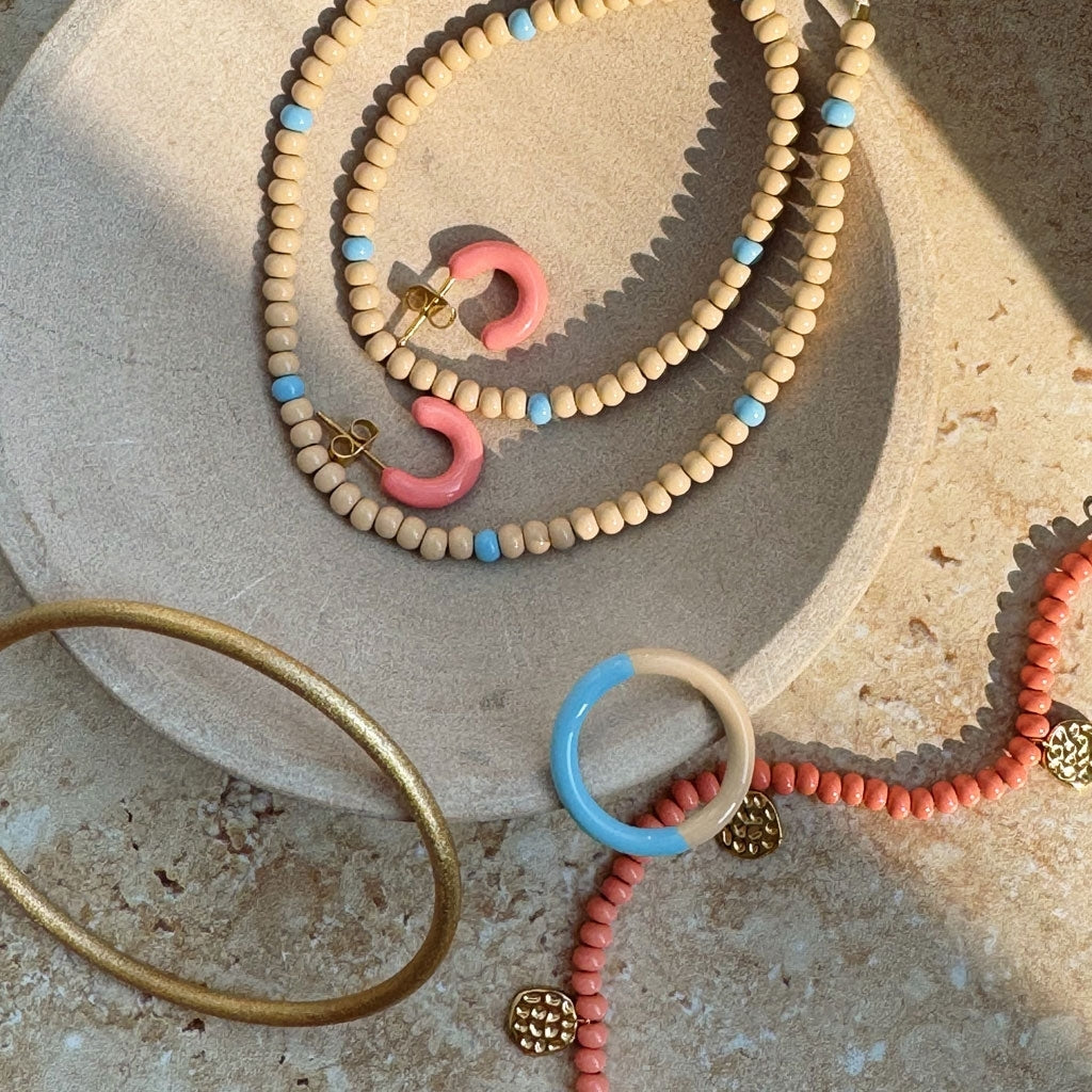 LULU Copenhagen Color Hoops Chunky Par Hoops Burnt Coral