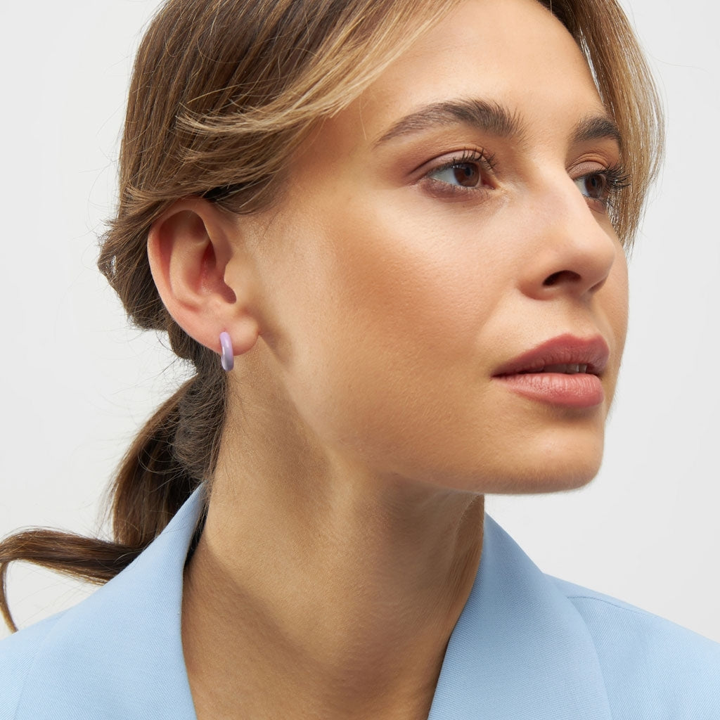 LULU Copenhagen Color Hoops Chunky Par Hoops Lilla