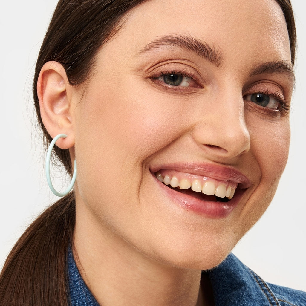 LULU Copenhagen Color Hoops Large par Hoops Mint