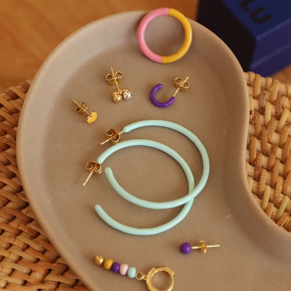 LULU Copenhagen Color Hoops Large par Hoops Mint