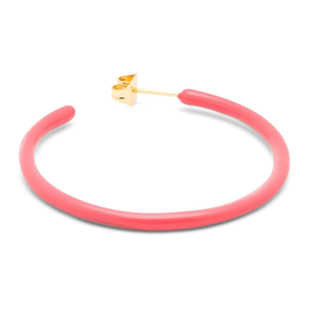LULU Copenhagen Color Hoops Large par Hoops Pink Koral