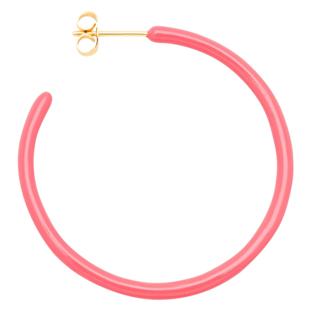 LULU Copenhagen Color Hoops Large par Hoops Pink Koral