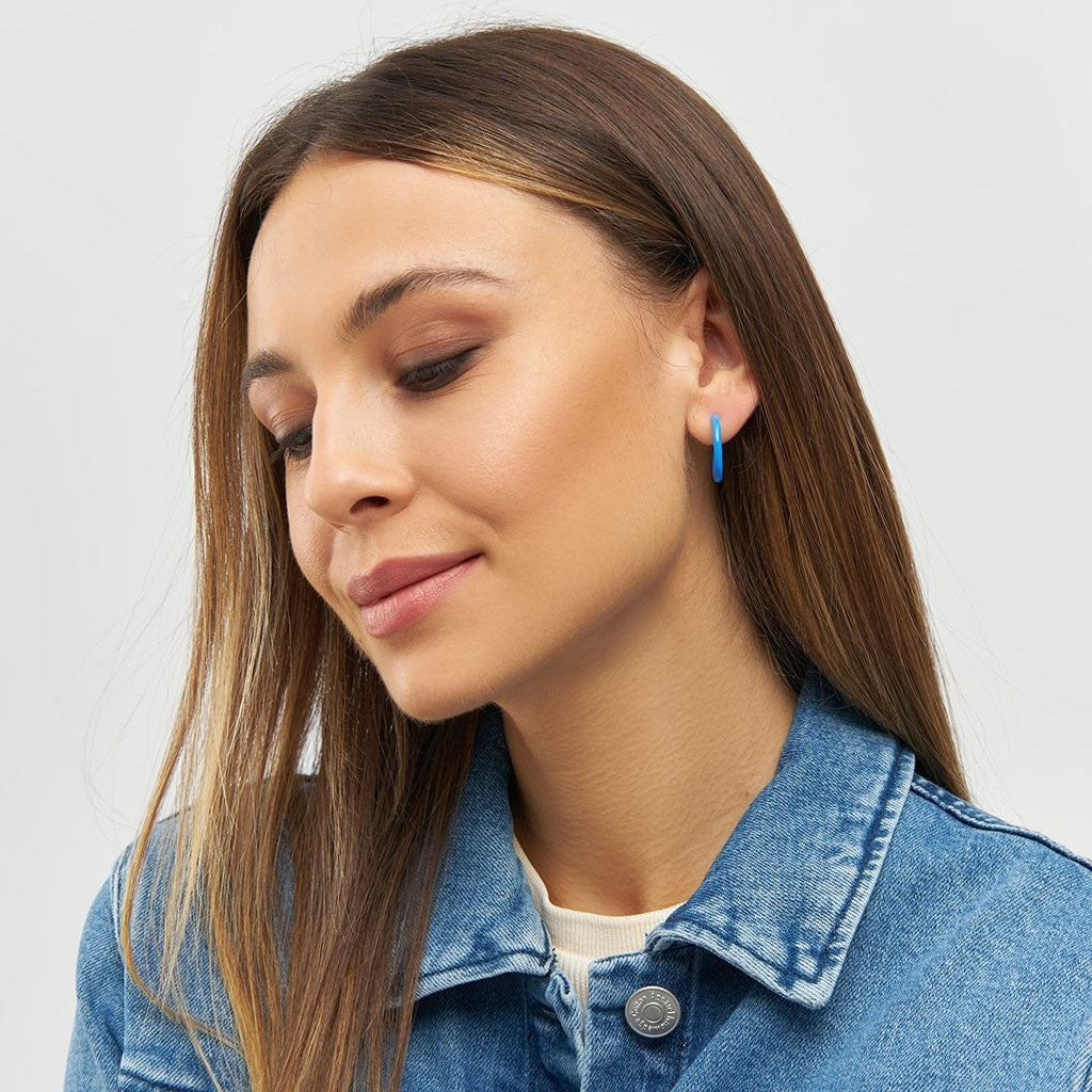 LULU Copenhagen Color Hoops Medium par Hoops Blå