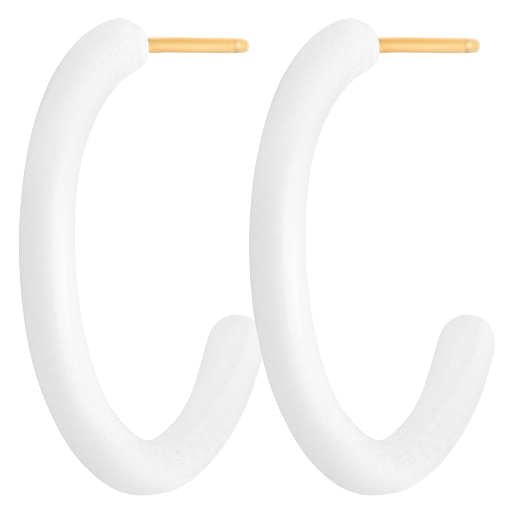 LULU Copenhagen Color Hoops Medium par Hoops Hvid