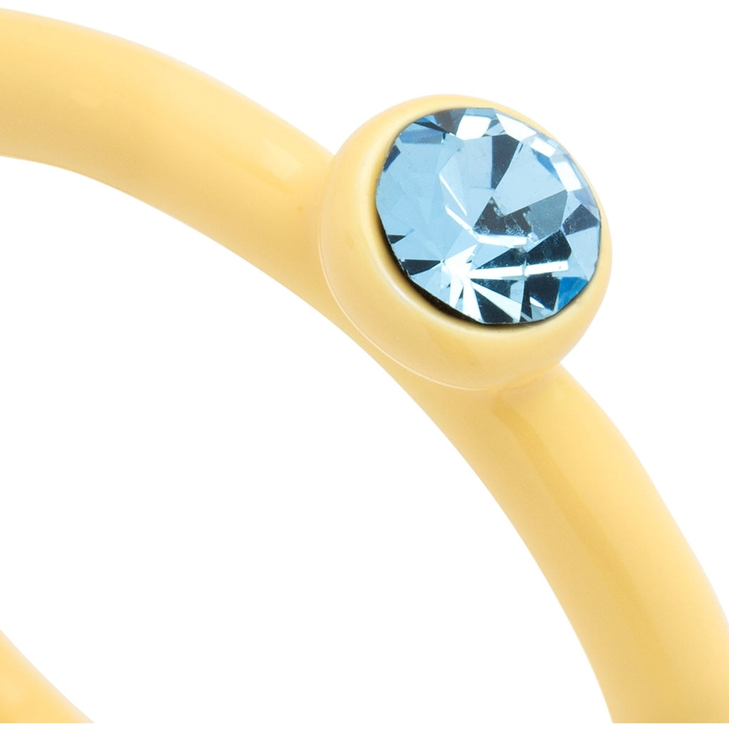 LULU Copenhagen Color Ring Crystal Rings Soft Yellow