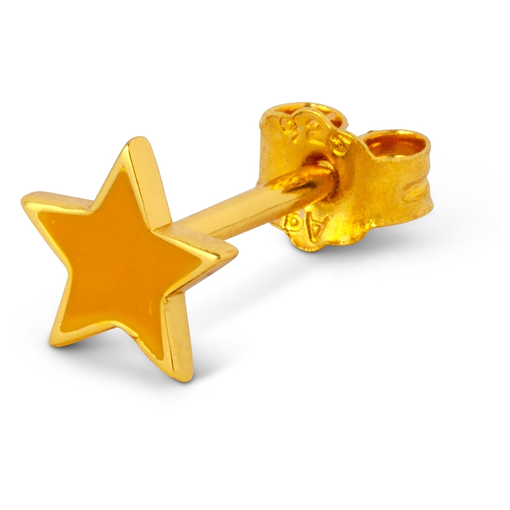 LULU Copenhagen Color Star ørering 1 stk forgyldt Ear stud, 1 pcs Marigold