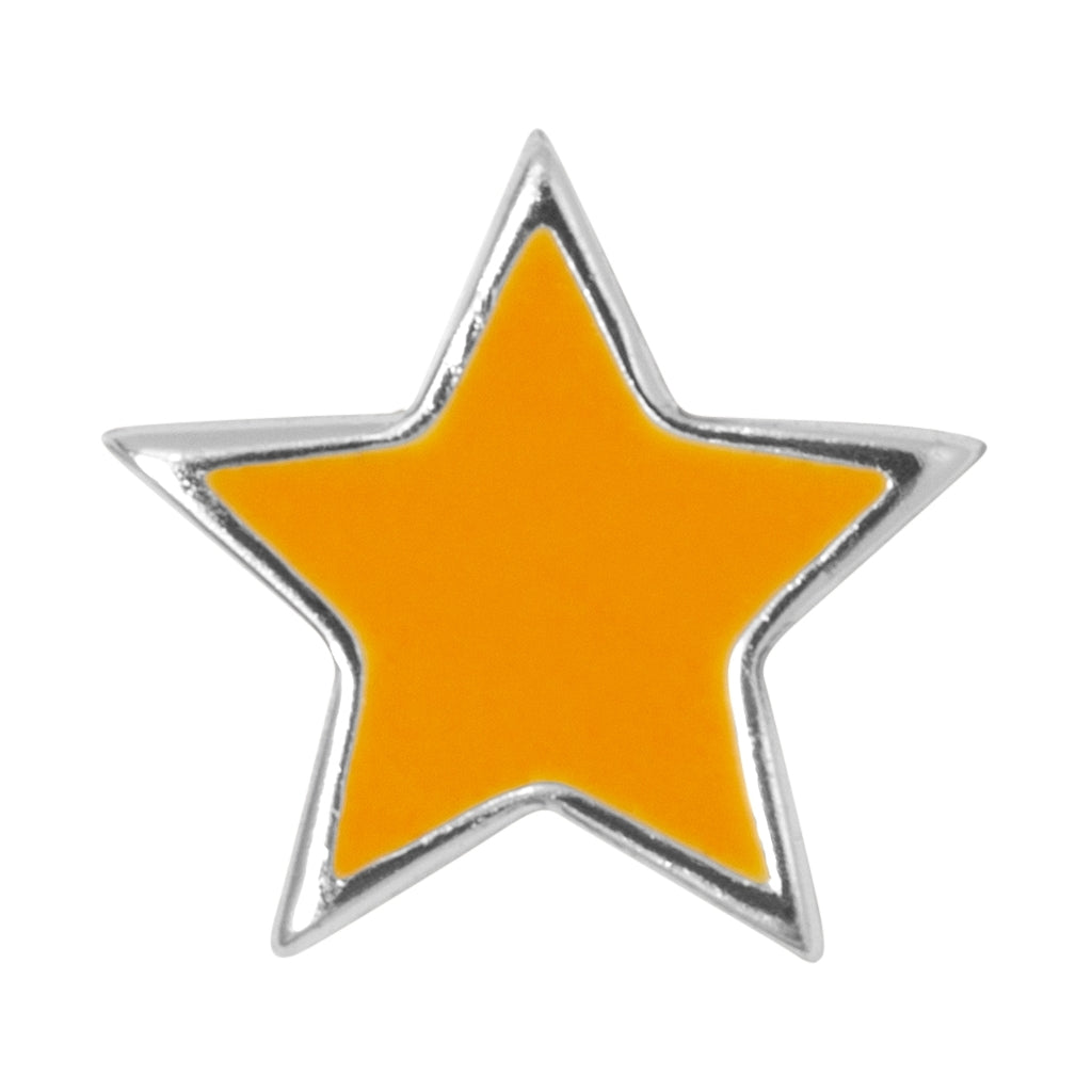 LULU Copenhagen Color Star ørering 1 stk sølv Ear stud, 1 pcs Marigold