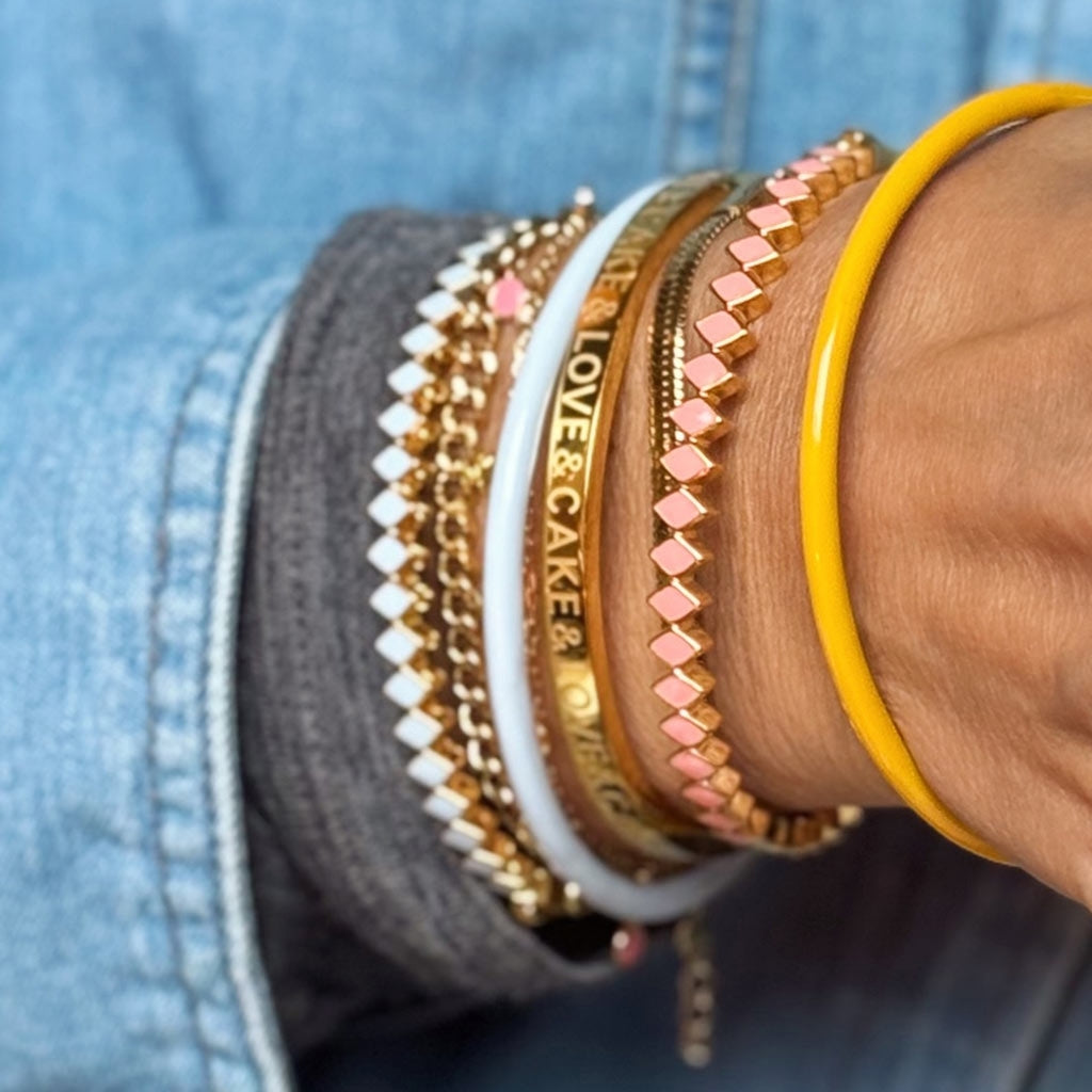 LULU Copenhagen Confetti Bangle - Forgyldt Bracelets Burnt Coral