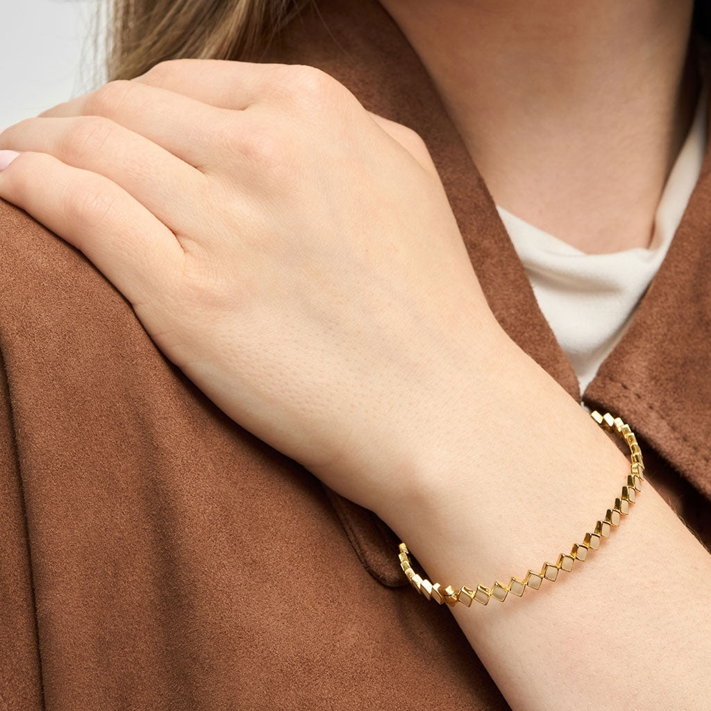 LULU Copenhagen Confetti Bangle - Forgyldt Bracelets Buttercream