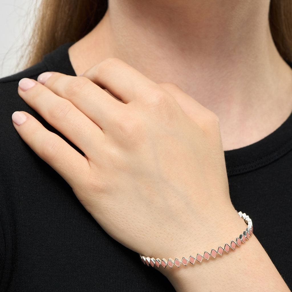 LULU Copenhagen Confetti Bangle - Forsølvet Bracelets Burnt Coral