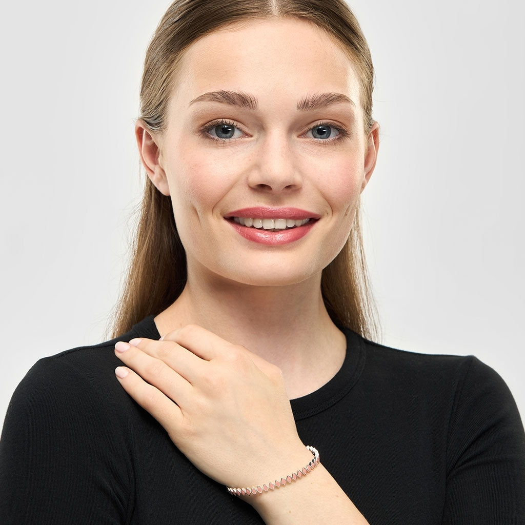 LULU Copenhagen Confetti Bangle - Forsølvet Bracelets Burnt Coral