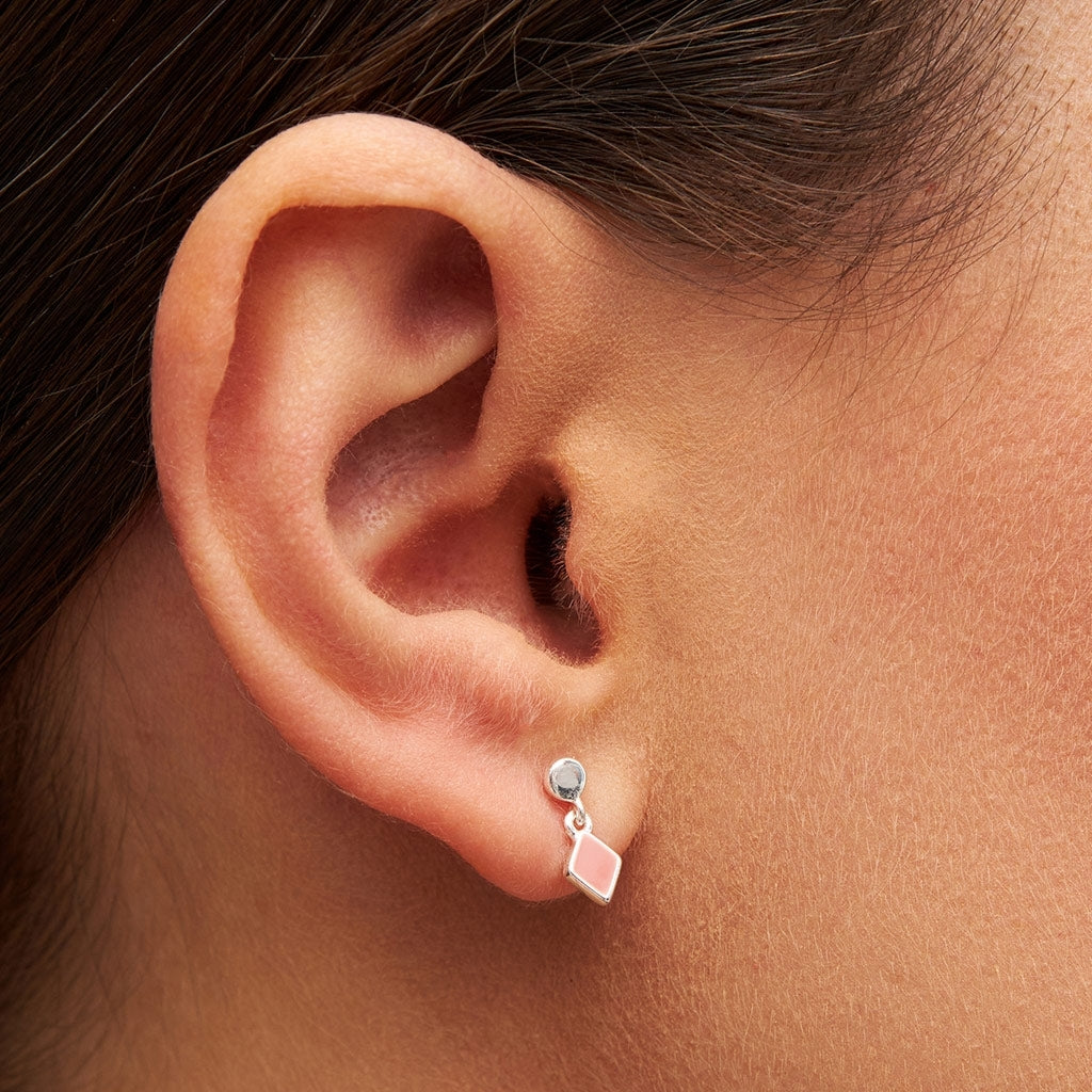 LULU Copenhagen Confetti Dangling ørering 1 stk forsølvet Ear stud, 1 pcs Burnt Coral
