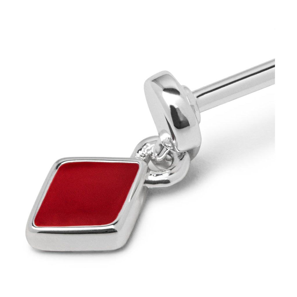 LULU Copenhagen Confetti Dangling ørering 1 stk forsølvet Ear stud, 1 pcs Passion Red