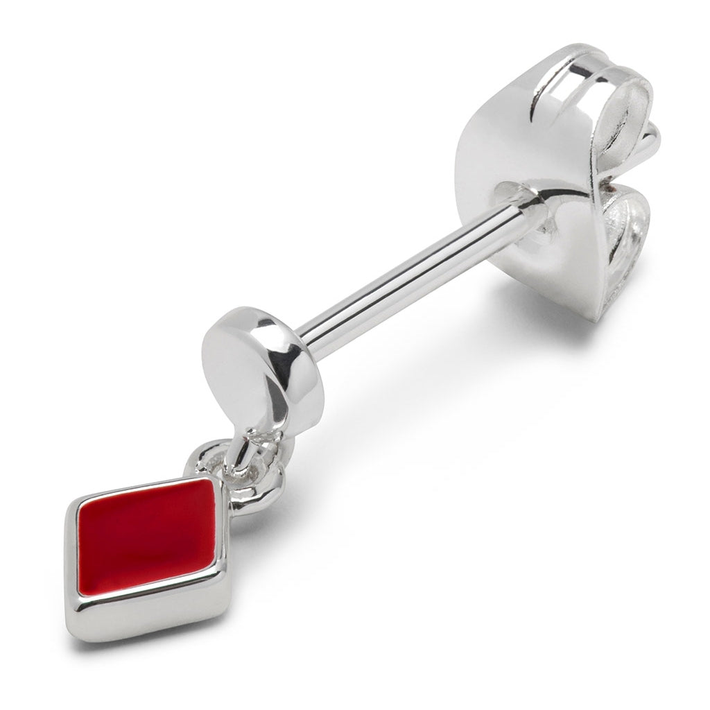 LULU Copenhagen Confetti Dangling ørering 1 stk forsølvet Ear stud, 1 pcs Passion Red
