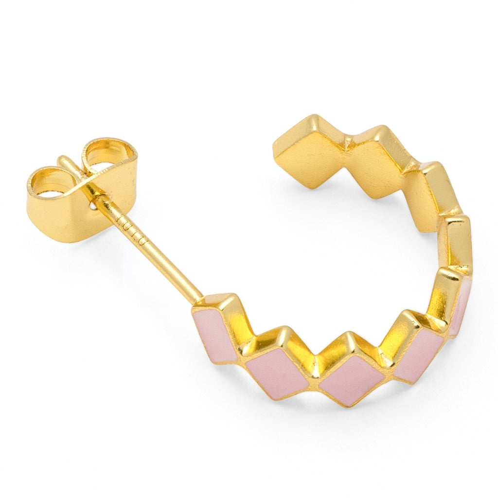 LULU Copenhagen Confetti Hoops Par forgyldt Hoops Lyserød