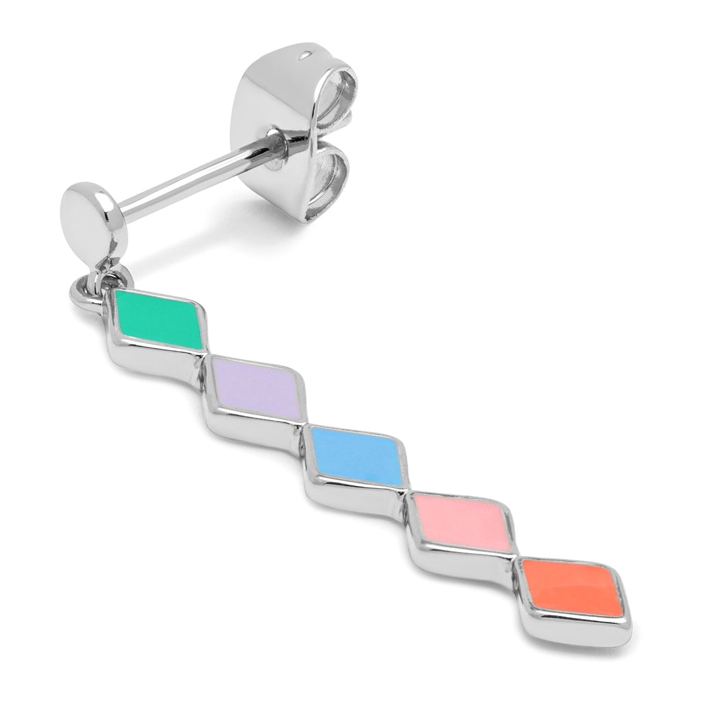 LULU Copenhagen Confetti Long ørering 1 stk forsølvet Ear stud, 1 pcs Multifarvet