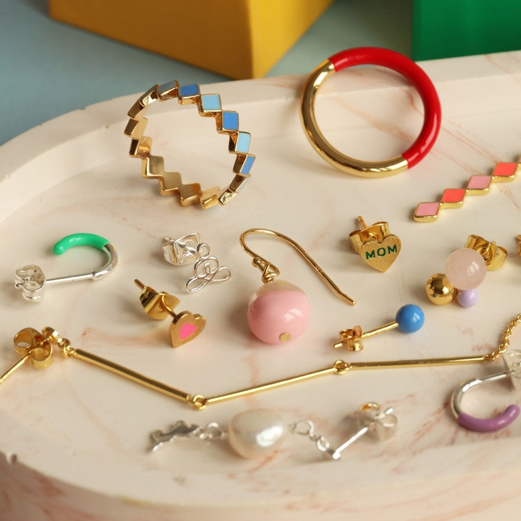 LULU Copenhagen Confetti Ring forgyldt Rings Blå