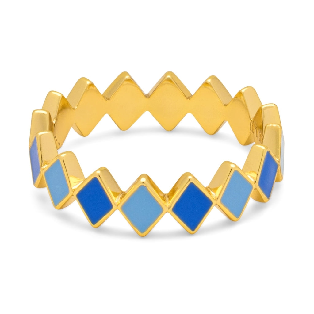 LULU Copenhagen Confetti Ring forgyldt Rings Blå