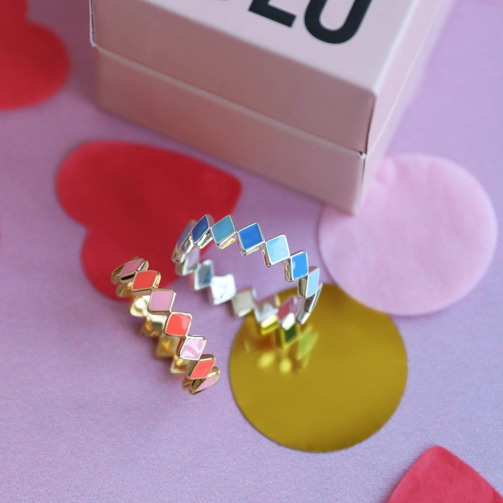 LULU Copenhagen Confetti Ring forgyldt Rings Pink