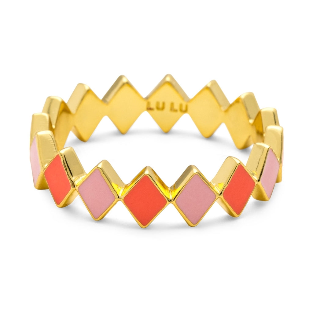 LULU Copenhagen Confetti Ring forgyldt Rings Pink