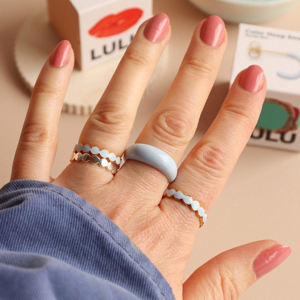 LULU Copenhagen Connected Circles Ring Rings Skyride Blue