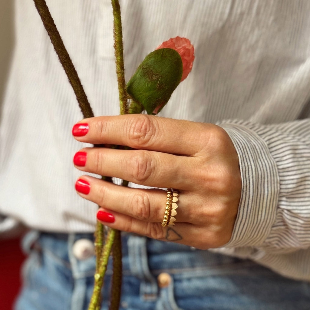 LULU Copenhagen Connected Hearts Ring Rings Buttercream