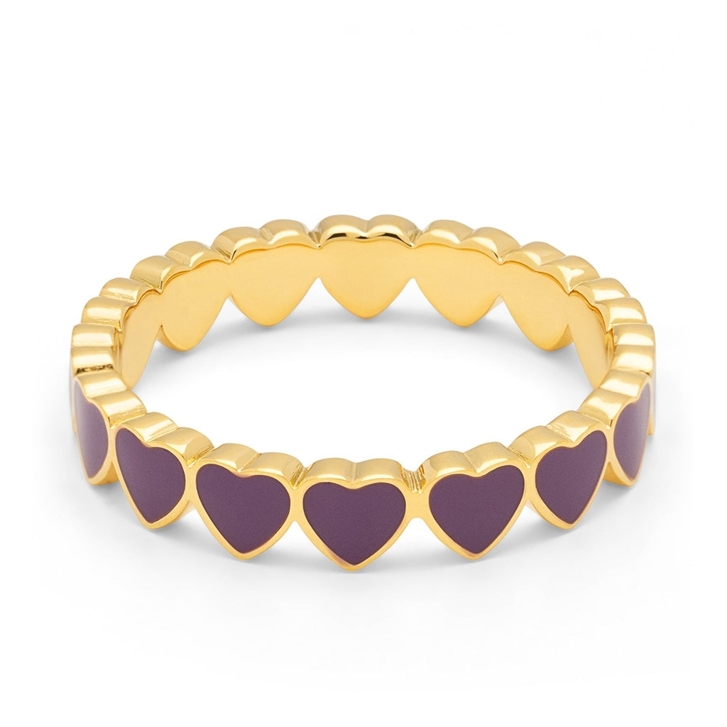LULU Copenhagen Connected Hearts Ring Rings Purple Harvest
