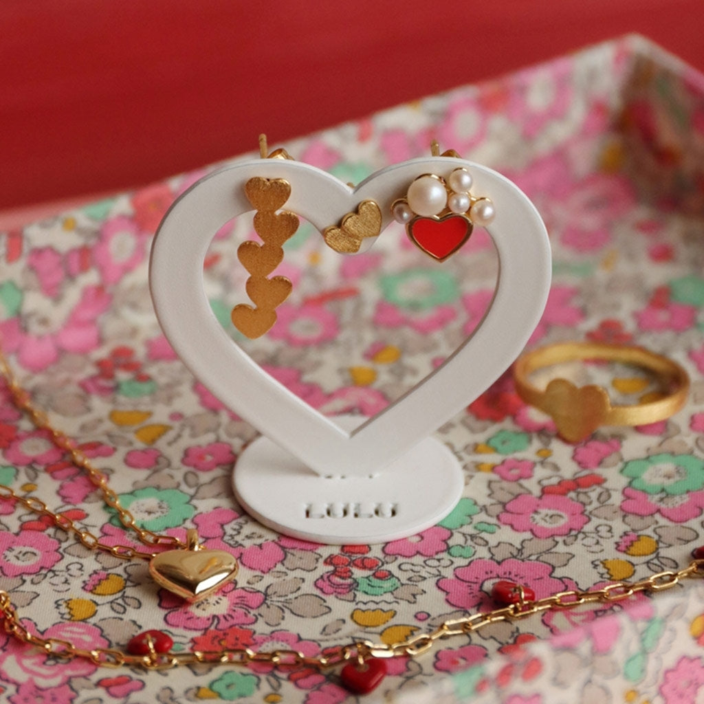 LULU Copenhagen Connected Hearts ørering 1 stk Ear stud, 1 pcs Forgyldt