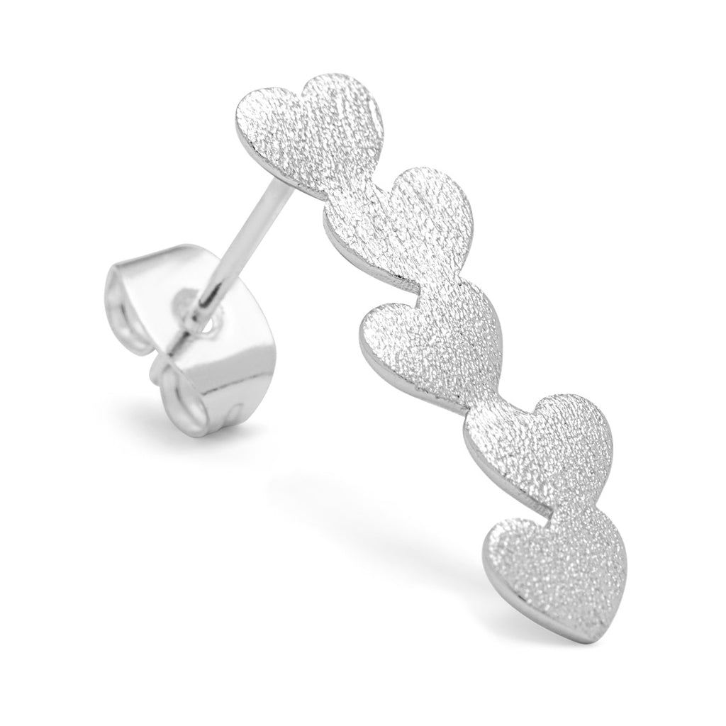 LULU Copenhagen Connected Hearts ørering 1 stk Ear stud, 1 pcs Silver Plated