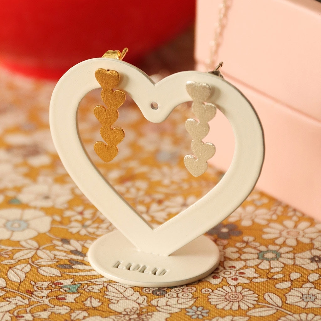 LULU Copenhagen Connected Hearts ørering 1 stk Ear stud, 1 pcs Silver Plated