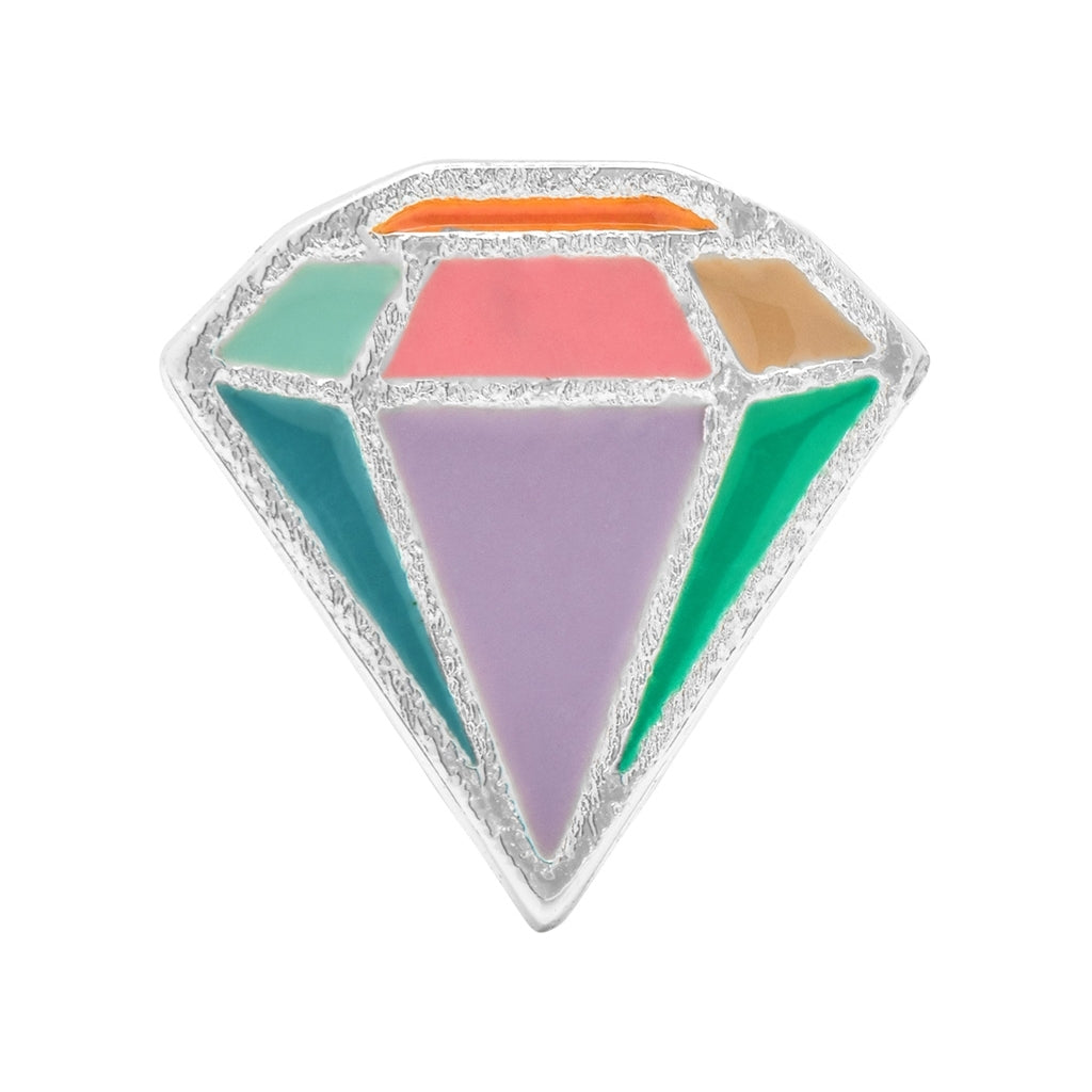 LULU Copenhagen Diamond Cut Large ørering 1 stk forsølvet Ear stud, 1 pcs Multifarvet