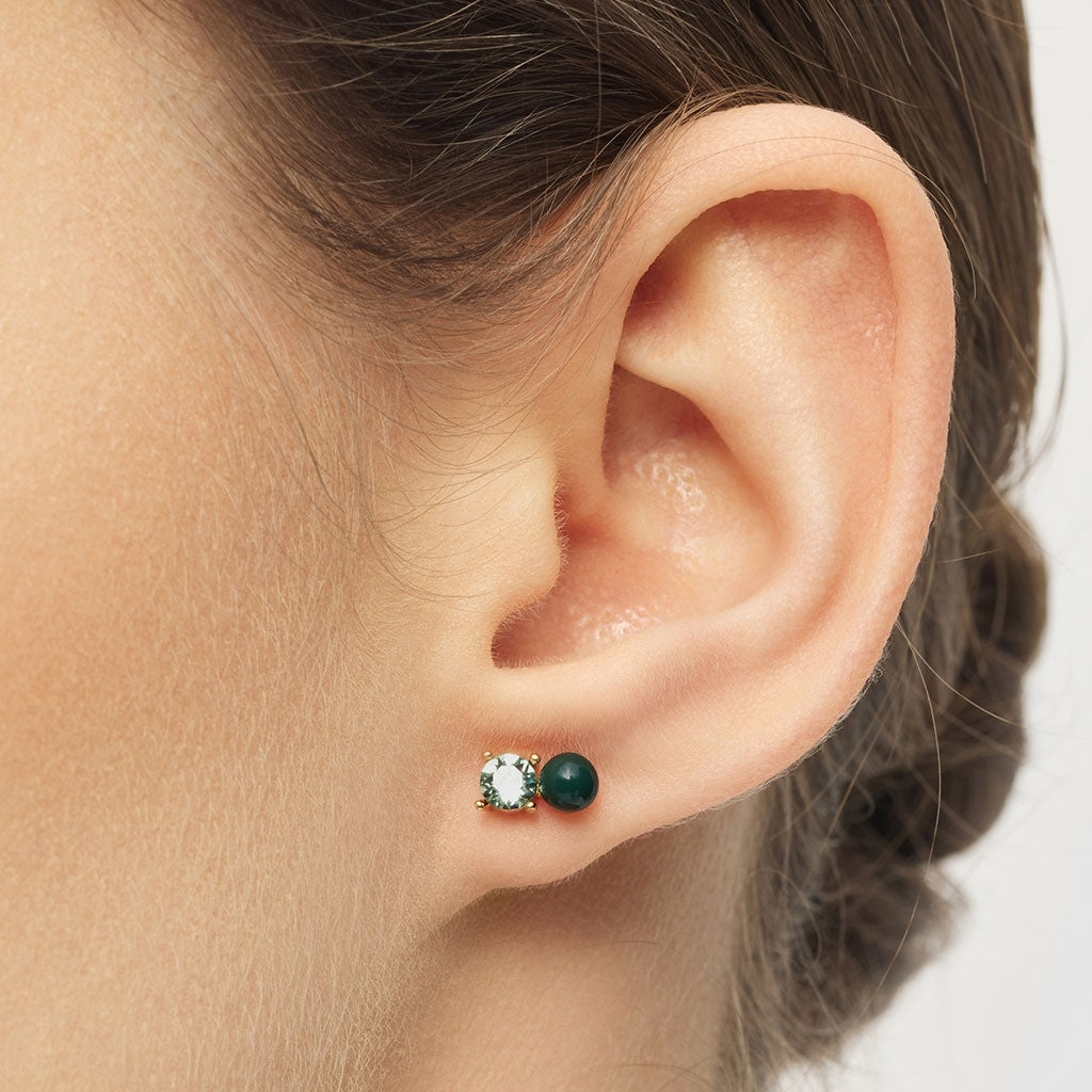 LULU Copenhagen Diamond Eye 1 stk Ear stud, 1 pcs North sea green/Chrysolite