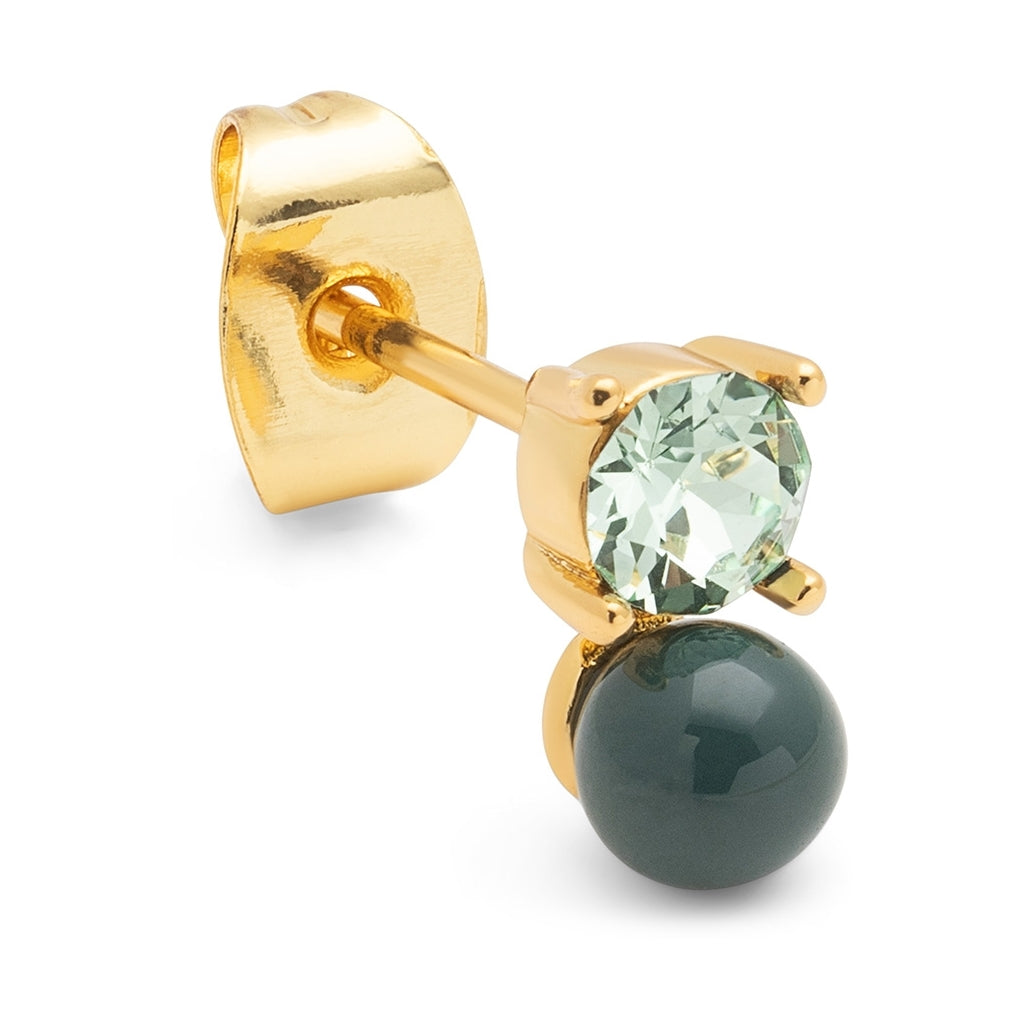LULU Copenhagen Diamond Eye 1 stk Ear stud, 1 pcs North sea green/Chrysolite