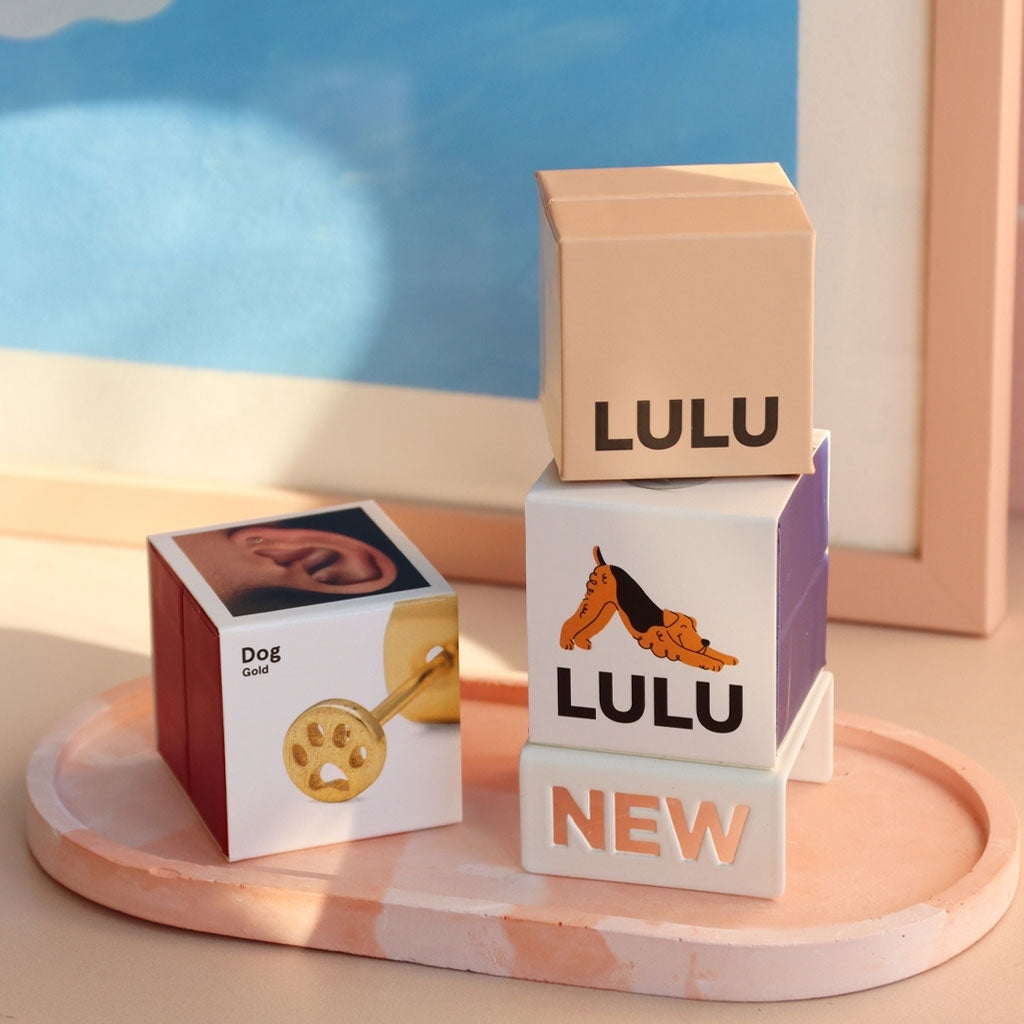 LULU Copenhagen Dog ørering 1 stk Ear stud, 1 pcs Forgyldt