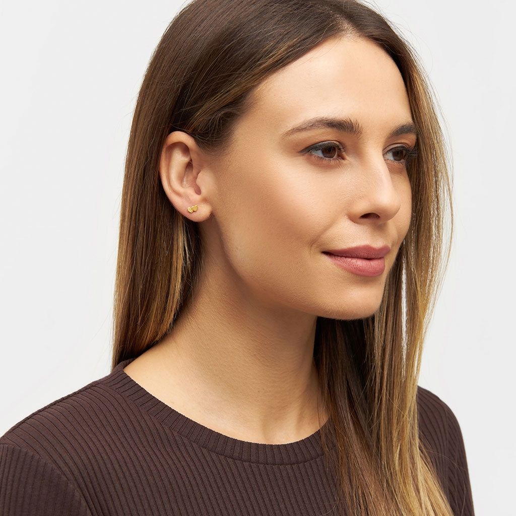 LULU Copenhagen Domino Hearts 2 ørering 1 stk Ear stud, 1 pcs Forgyldt