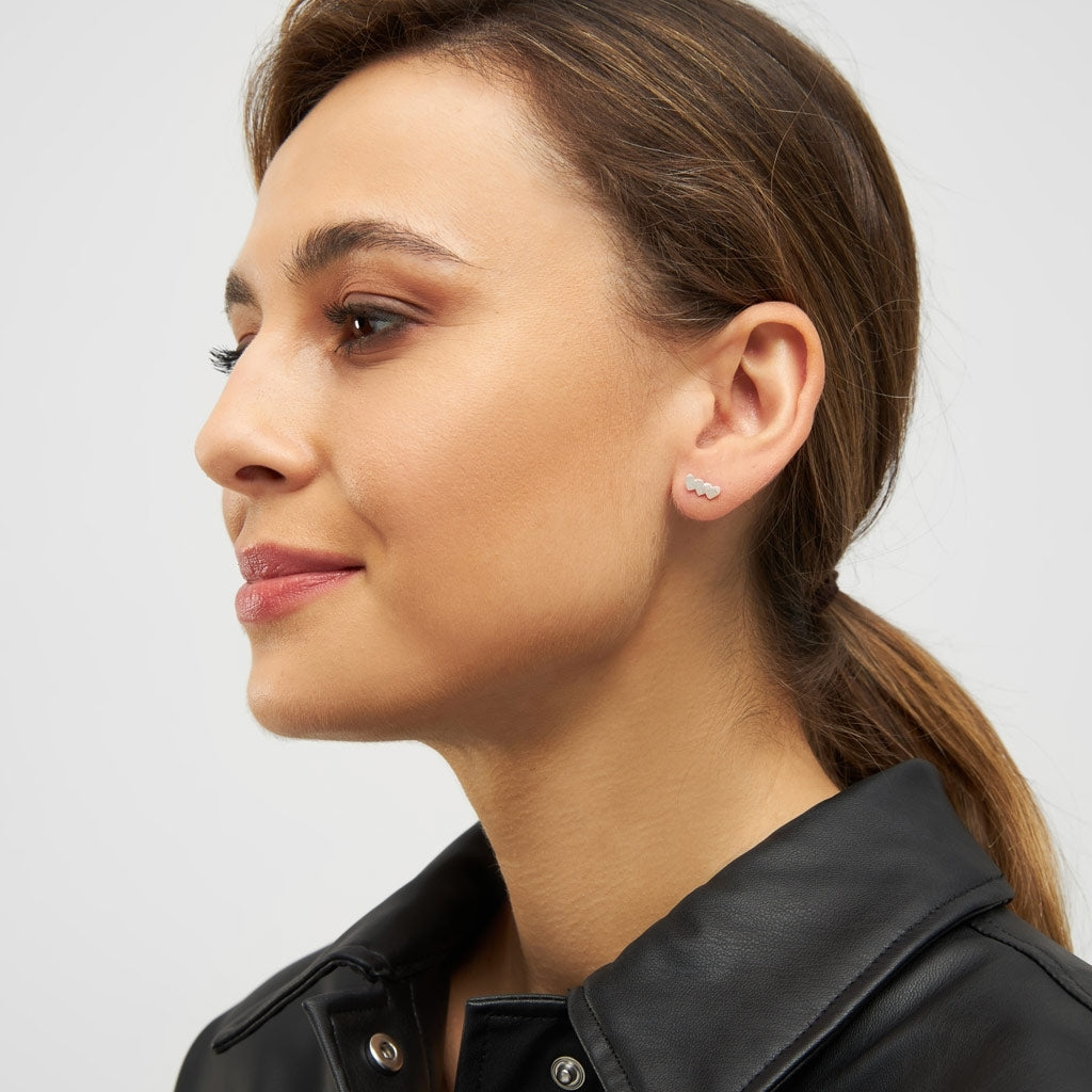 LULU Copenhagen Domino Hearts 3 ørering 1 stk Ear stud, 1 pcs Sølv