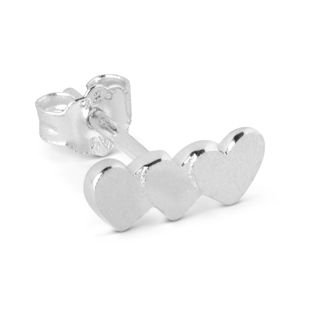 LULU Copenhagen Domino Hearts 3 ørering 1 stk Ear stud, 1 pcs Sølv